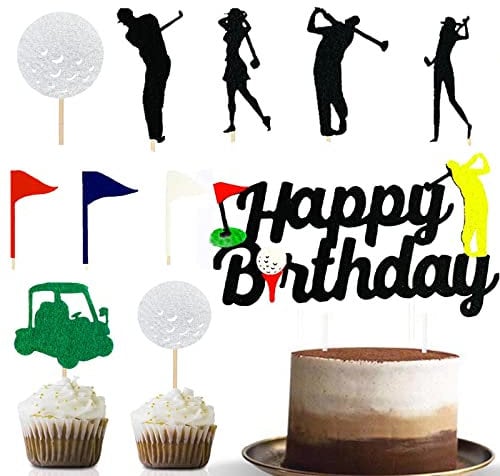 21 Stück Golf Themen Kuchendekorationen, Golf Tortendekoration, Kuchen Zubehör Deko, Golf Tortendekoration Junge, Geeignet für Golf Themed Geburtstagsfeier Zubehör für Männer, Jungen Und Mädchen