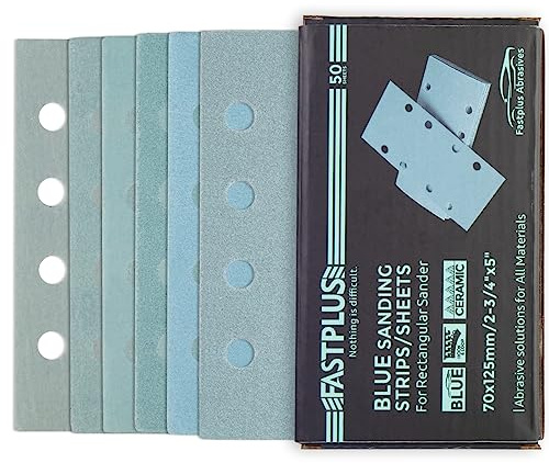 Schleifblatt Set 50 Stück Schleifpapier Schleifblatt 70 x 125mm Schleifstreifen 8 Löcher Schleifpapier Klett für Schwingschleifer Körnung 180