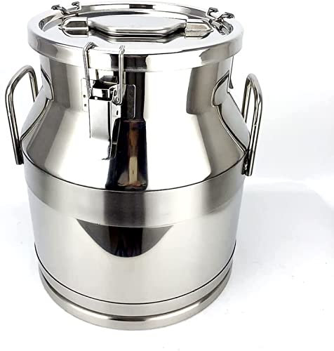 Milchkanne, 25 l, Milchkännchen, 304 Edelstahl, Milcheimer, Weineimer, Flasche, Ölfass, Teekanister mit silikonversiegeltem Deckel, Flüssigkeitsaufbewahrung (33 x 44 cm)