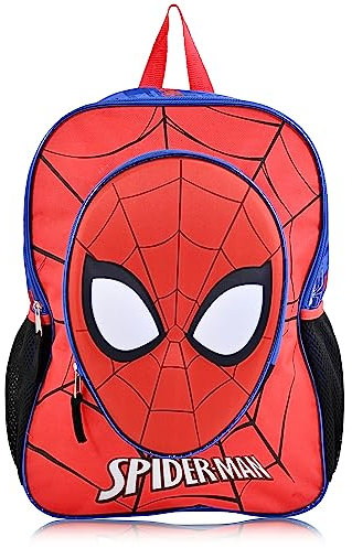 Marvel Avengers Jungen Rucksack für Kinder, Grundschule und Kindergarten, Kinderrucksack, Geformte Vorderseite mit Spidey-Gesicht, Classic
