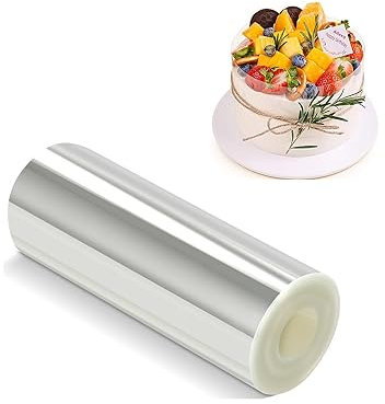 Wubushan Tortenrandfolie 10cm hoch, Transparent Tortenfolie, Acetat Folie Wiederverwendbar, Tortenring Folie Hoch für Kuchen Schokolade Mousse Kuchen Dessertringe