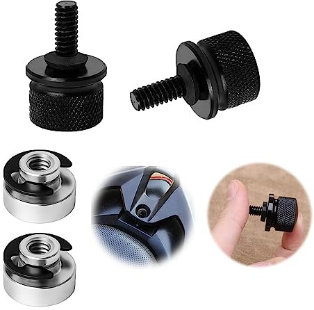 4 Stück Ltsbaed Motorrad Aluminium Sitz Schraube, Schwarz Motorrad Sitz Befestigung Schrauben Muttern Set mit C-Clips Motorrad Sitzbank Schraube für Harley Davidson usw Sitzschraube des Motorrads