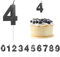 Schwarze 3D Geburtstagskerzen mit Zahlen - 5 cm Nummer Kerzen für Torte, Tortendeko für Jahrestag Partys - Nummer 4