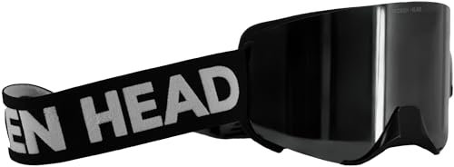 Broken Head Motocross Brille Struggler - MX Brille - Supermoto Goggle Mit Magnetischem Glas (Schwarz-Weiß, Schwarz)