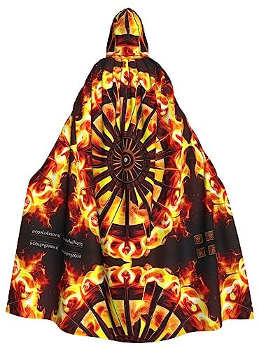 Umhang mit Kapuze, Motiv: Killerwal, für Halloween, Weihnachten, Kostüme, 147,3 cm, Blau, Drehen der Flamme, One size