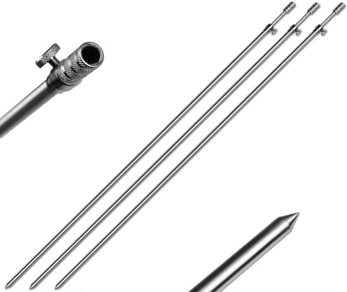 3 Stück Rutenhalter Bankstick Alu 75-120cm 9.5/6mm Chrome