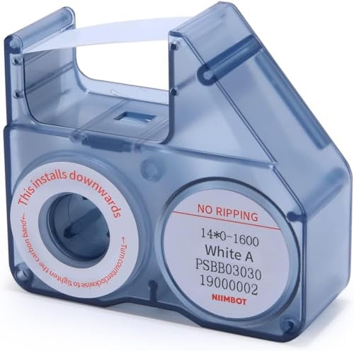 NIIMBOT Thermofarbband kompatibel mit B18 Etikettendrucker, Ersatz-Farbband Farbdruck Folienband für Etiketten Thermotransferdruck wasserfest langlebig, 16 Meter (Weiß)