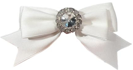 Staol Broche élégante en strass avec nœud pour femme, broche à revers élégante, broche pour cravate, pull, manteau et plus encore, 5.5x12cm, Strass