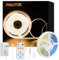 PAUTIX Tira LED COB Warmweißes 2700K, 480LED/M Regulable 2m 24V Flexible,con Exclusivo Remoto RF y fuente de alimentación,CRI90 + empotrable para decoración del hogar DIY