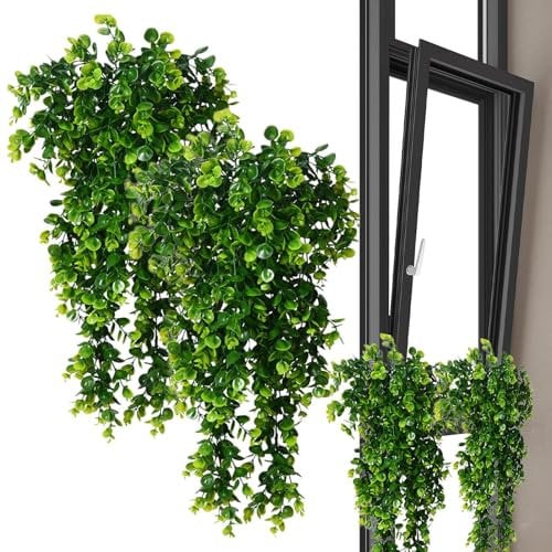 2 plantas colgantes falsas, 80 cm, decoración de follaje colgante artificial, decoración de pared de boda, decoración de casa, habitación, plantas colgantes de imitación realistas para boda, pared