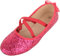 ABSOLUTE FOOTWEAR Ballerine da Festa per Bambini, Facili da infilare, Glitterate, Elastiche, Scarpe da Ballo - Fucsia - UK Bambino 1 - EU 33-34