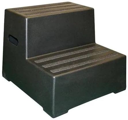2 marches de marche en plastique moulé robuste Noir