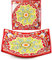 AEVVV Rishatan Lot de 2 assiettes carrées en céramique Rouge à motifs 20 cm Passe au micro-ondes