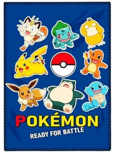 ILS I LOVE SHOPPING Coperta Plaid Morbida e Calda 100x140cm per Bambini Pile con stampa per POKEMON