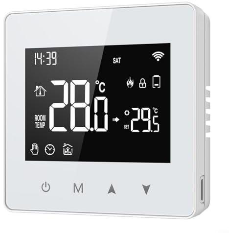 BlissfulAbode Termostato Caldaia WiFi, per Tuya per Smart Life APP Telecomando per riscaldamento caldaia a gas acqua, programmabile compatibile con per Alexa, WiFi 2.4Ghz