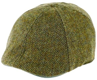 fiebig Flatcap Herringbone aus Wolle | 6-Panel Cap mit elastischem Verschluss