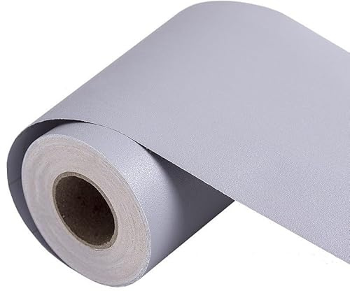 Plinthe Souple AutoadhéSive 5M Auto-adhésif PVC Taille Ligne Pure Couleur Papier Peint Imperméable Fond Mur Bordure Plinthe Autocollant Décalque Décoration de La Maison(Light grey,20CM Height)