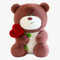 Umllpet Teddybär Plüsch-Bär Teddy mit Herz Rose, Plüschtiere Liebe Bär, Stofftier Spielzeug Plüschtier Kuscheltier Geschenke für Freundin Frauen Geburtstag Hochzeitstag Jahrestag Valentinstag (Braun)