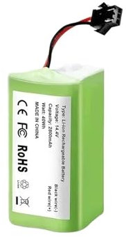 UYHMGH Batería de Iones de Litio de 14,4 V Compatible con Conga 990 y 1090. Compatible con Ecovacs Deebot N79, N79S y DN622.(2600mAh)