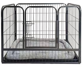 Pretty Pooch Whelping Pen With Tray And Cushion, Puppy or Dog Play Crate Cage, Puppies Secure Crates Cages Dog Training Pens Heavy Duty (XL Extra Large)