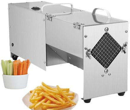 Coupe-Frites éLectrique 100 W, Coupe-LéGumes Professionnel En Acier Inoxydable Avec 3 Lames, Coupe-Frites Professionnel, Pour Pommes De Terre, Carottes, Concombres Et Oignons