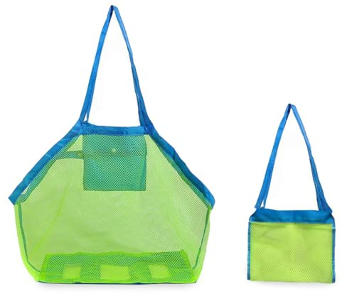 GGUFAY 2 Pcs Borsa da Spiaggia, Grande Portatili Pieghevoli Giochi Borsa, Borsa da spiaggia per riporvi giochi da spiaggia per bambini Giocattoli da Bambino Wet asciugamani