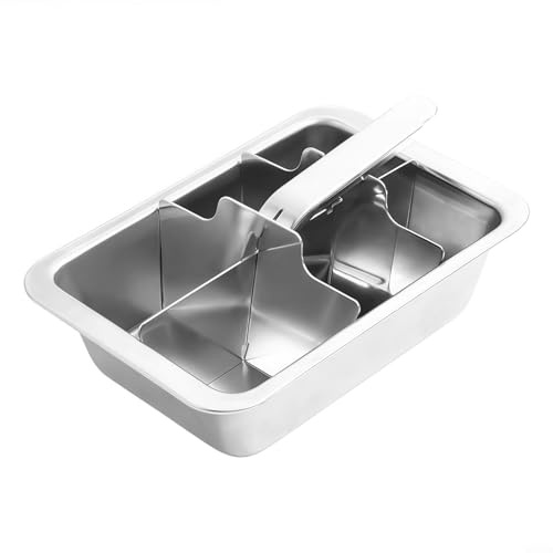Professional Stainless Steel Ice Cube Tray With Handle 6 Large Compartments Quick Release Freezer For Cocktails Beverages Whiskey