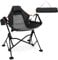 COSTWAY Hammock Camping Chair, Folding Swing Chair with Adjustable Back, Head Pillow, Cup Holder & Carry Bag, Portable Rocking Recliner for Picnic Fishing Hiking (no Retractable Footrest, Black)