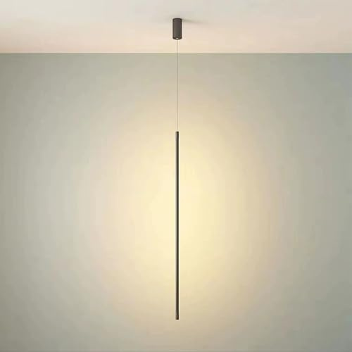 XKLYO Pendelleuchte Metall, Warmweiß für Wohnzimmer, Schwarz, 100cm | Warmweißes Licht (2700K) für Gemütlichkeit. Höhenverstellbar. Moderner Zylinder für Kücheninsel, Esstisch, Schlafzimmer