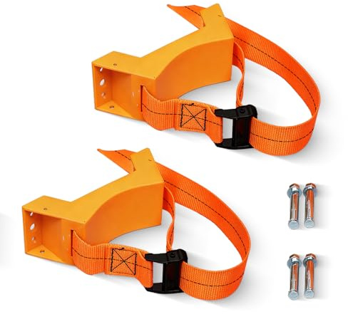 2 PCS Propane Tank Holder, ABS Cylinder Wall Mounted Bracket Anti-Tip Gas Cylinder Bracket with Screws and Safety Chain for RV Caravan (Orange)