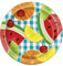 Unique Party 21034 - 18cm Teal Gingham Summer Picnic Paper Plates, Pack of 8