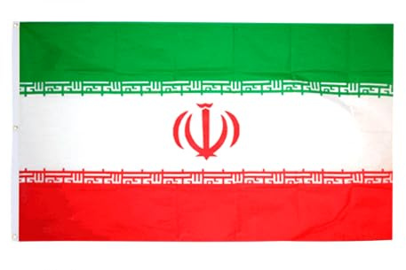 : XXL Iran Fahne 150 x 250 cm – Riesige Persien Flagge für Stadion & Event – 3 Metallösen für maximalen Halt – Inkl. Gratis Sticker – Flaggenfritze® Großformat