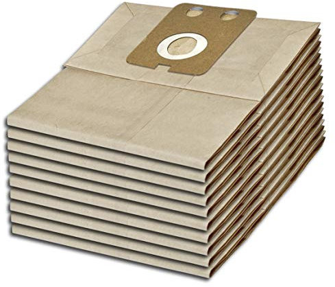 Invest - Staubsaugerbeutel, Beutel kompatibel mit Nilfisk: GD 1010, 1000, 1005, 2000, GDS 1010, HDS 1005 - Ersatz Filtertüten, Braun, 10 Stück