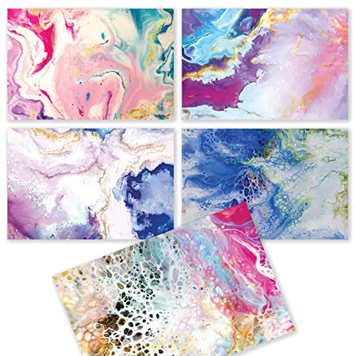 wsiiroon Products Grußkarten für alle Anlässe, Sortiert, blanko, 10,2 x 15,2 cm, 5 abstrakte Kunst-Designs, innen blanko, mit Umschlägen, 100 Stück