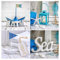 Glasbild 4er Set je 30x30cm Wandbild Glas Blau Bad Bath Deko Maritim Boot Schiff Sea Wanddeko Wellness