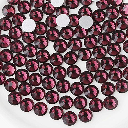 Beadsland 1440 PCS Flat Back Crystal Rhinestones Round Gems for Nail Art and Craft Glue Fix,Amethyst(SS3(1.3-1.4mm))