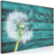 decomonkey Bilder Pusteblume 90x60 cm 1 Teilig Leinwandbilder Bild auf Leinwand Vlies Wandbild Kunstdruck Wanddeko Wand Wohnzimmer Wanddekoration Deko Holz Blumen