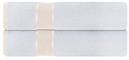 Mixibaby 2er Set Badetuch Badetücher Tücher 100cm x 150cm Frottee 100% Baumwolle 500g/qm, Farbe:Weiss