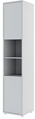 MEBLINI Schrank für Schrankbett Bed Concept - Hochschrank mit Ablagen und Fächern - Nachttisch - BC-08 - Grau Matt