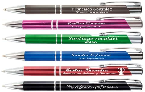 Regalo Grabado Pack 60 Kugelschreiber Metall Gravur Individuell pro Stift