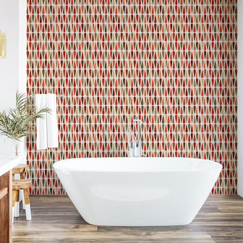 ABAKUHAUS Retro abziehbare & klebbare Tapete für Zuhause, 70er Jahre Retro-Stil, selbstklebendes Wohnzimmer Küchenakzent, 33 cm x 180 cm, Mehrfarbig