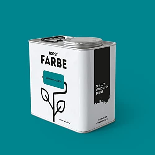HORST Wandfarbe Meereskoralle blau 10 L – ökologische Premium Innenfarbe mit hoher Deckkraft – spritzfrei tropffrei vegan nachhaltig geruchsneutral