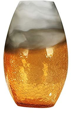 LUCBEI Vasen Moderne Luxus Braunglas Vase Ice Crack Flower Inserter Wohnzimmer Veranda Teetisch Villa Hotel Dekoration Vase/Blumenvase (Size : Small)