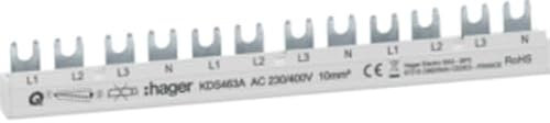 HAGER Phasenschiene 12 Module 63A L1L2L3N-L1L2L3N KDS463A