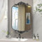 SMIROR Gewölbter Spiegel mit Metallrahmen, 61 x 91 cm, schwarzer Bogen, Vintage-Spiegel für Wand, Barock-Design, Badezimmer, Schminktisch, Kaminsims