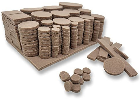 300 x Filzgleiter selbstklebend – Möbelgleiter Set in 8 Größen - Bodenschoner für Stühle, Tische & Möbelbeine – Kratzschutz-Pads mit extra starkem Kleber - Möbelschoner Beige