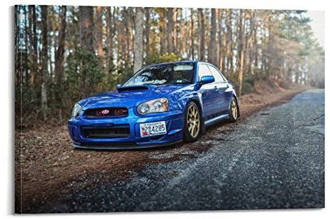 Supercar Poster für Subaru Impreza Rennauto, Sportauto, dekoratives Gemälde, Leinwand, Wand- und Kunstbild, Familienzimmer, 50 x 75 cm