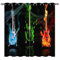YUANZU Musik Vorhänge Rot&Grün&Blau Gitarre Ösen Gardinen mit Blickdichte Thermo Vorhang Kälteschutz Blackout Curtain Kinderzimmer Schlafzimmer Verdunkelung Fenster, 2 Stück, H 160 x B 106 cm