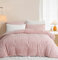 Lanqinglv Plüsch Bettwäsche 200x220 Rosa Warme Winter Flauschig Flanell Kunstfell Streifen Winterbettwäsche Kuschelig Cashmere Touch Dick Bettbezug mit Reißverschluss und 2 Kissenbezug 80x80cm