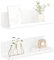 LOFTPLUS Weiß Wandregal Ohne Bohren 2er Set - Acryl Wand Regal mit Rundes Kabelloch, Schweberegal mit Kabelclips für Küche, Bad, Schlafzimmer, Wohnzimmer, Büro, Spielzimmer (30x10x8cm)